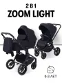 Коляска детская всесезонная MOWBaby ZOOM LIGHT (2в1) RA086, реверсивный прогулочный блок Black