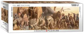 Пазл для взрослых Eurographics 1000 деталей: Динозавры Харуо Такино