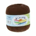 Пряжа ALPINA LILY 100% мерсеризованный хлопок 10 шт. х 50 г 175 м +- 5 м №084 т. коричневый