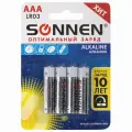 Батарейки комплект 4 шт, SONNEN Alkaline, AAA (LR03, 24А), алкалиновые, мизинчиковые, в блистере, 451088.