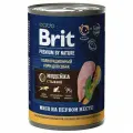 Влажный корм Brit Premium by Nature для собак всех пород с чувствительным пищеварением Индейка с тыквой, 410 г х 9 шт.