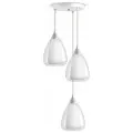 Люстра потолочная подвесная KONUS DROP 150 DBL 33 Идеи BASIC Белая арктика / Прозрачный / Белый матовый, цоколь E27, с плафонами, PND.105.03.11.001. WH-S.30. TR