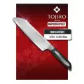 Кухонный Нож Сантоку шеф TOJIRO (FF-SA180), длина лезвия 18,0 см, дамасская сталь VG10, 63 слоя, рукоять микарта, Япония