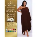 Полотенце банное махровое 100% хлопок Софатекс 100х150 для ванны и душа, цвет шоколадный