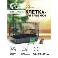 Клетка для грызунов Пижон складная, 38 х 27 х 27 (домик, миска, колесо) серая