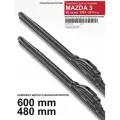 Щетки стеклоочистителя для Mazda 3 BL кузов - бескаркасные дворники Maздa 3 BL кузов, 600 480 мм комплект.