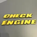 Наклейки на шины CHECK ENGINE желтые. Резиновые буквы для колес авто и мото из 3D резины, Спортивные диски. Надписи на диски и колёса. Клей в комплекте.