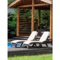 Пластиковый шезлонг Royal Family MARK с матрасом, коричневый 2 шт.