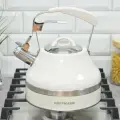 Чайник 3л со свистком, матовый, с бежевой ручкой, НМ 55234