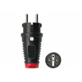 Кабельная вилка PCE 16А 220V 2P+E IP54 корпус черный, маркер красный 0522-sr