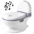 Горшок детский со звуком слива бачка унитазик-музыкальный с ручками ST SM-FM900/GY цвет белый/серый