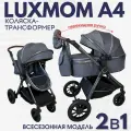 Коляска-трансформер 2в1 с перекидной ручкой Luxmom A4 , серый