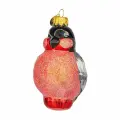Елочная игрушка Снегирь новогоднее украшение стеклянное