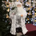 Новогодняя фигурка Дед Мороз в белой шубе, 42 см