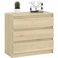 Комод три ящика Мори МК800.1 цвет дуб сонома, ШхГхВ 80,4х41х73 см.