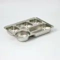 Поднос из нержавеющей стали, 5 секций, 28x22x4 см