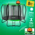 Батут Jump Power 8 ft Pro Stable Point Green, с баскетбольным кольцом
