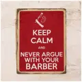 Жестяная табличка Never argue with your barber, металл, 20х30 см