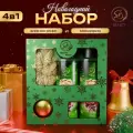Новогодний подарочный набор косметики «Снежное царство», с ароматом розы и корицы. Зеленая серия