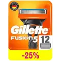 Сменные кассеты для мужской бритвы Gillette Fusion5, с 5 лезвиями, 12 шт
