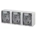 Розетка 3-м ОП Эра Эксперт 11-2405-01 16А IP54 16AX 250В 3х2P+E бел. Эра Б0020720 (3шт. в упак.)