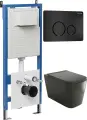 Унитаз Grossman 97.4441BMS.05.21M с инсталляцией и черной матовой кнопкой смыва