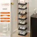 Узкая металлическая обувница NIKA, этажерка, для хранения обуви в прихожей, 6 ярусов