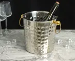 Ведро для льда из нержавеющей стали Чеканный , 5,2 л, 25 20 20,5 см, золотые ручки