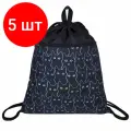 Комплект 5 шт, Мешок для обуви BRAUBERG с ручкой, карман на молнии, сетка, 51х41 см, Cats, 271059