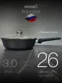 Сковорода с крышкой и съемной ручкой Panairo Raitens induction, 26 см, индукция (Rai-26-G-S-K. Chr-I)