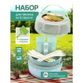 Набор посуды SparkPlast, для пикника, для 6 персон, 31 предметов, зеленый
