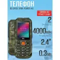 Мобильный телефон BQ 2410L Tank Power 4G Camouflage+Gunmetal, связь 24, 2 SIM, экран 2.4, 2000 мАч, фонарик, ЗУ