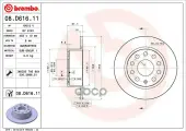 08. D616.11 диск тормозной задний! Audi A3, Skoda Octavia/Superb, VW Golf/Jetta 1.2TSI-3.6 03> Brembo арт. 08D61611