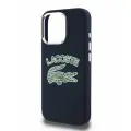 Lacoste для iPhone 16 Pro Max чехол Liquid silicone Cracked Logo Metal Cam Hard Marine (MagSafe)