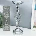 Металлический подсвечник на 1 свечу Сплетение , серебро, 40 14 15 см