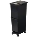 Мусорное ведро двухсекционное 55 л (32 и 23 л) на колесиках 41х27х87 см