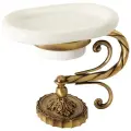 Мыльница MIGLIORE Edera 16896, бронза, отдельно стоящая, овальная, латунь/керамика