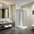 Душевая кабина Parly EF1031 (100х100х210), с низким поддоном, профиль белый, стекло матовое