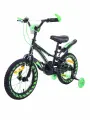 Велосипед двухколесный kari детский 14 дюймов, со светящимися колесами, чёрный, цвет зелёный, чёрный