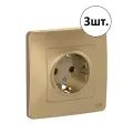Розетка Schneider Electric Blanca с заземлением без шторок титан (комплект из 3 шт.)