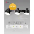Светильник настенный Спот 21 Век свет Лофт 3 лампы Черный Е27, площадь освещения 16 м²