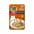 12 шт INABA CIAO Yaki Katsuo Dinner Влажный корм (пауч) для кошек, тунец кацуо на гриле с морским гребешком со вкусом бульона даси, 50 гр.
