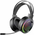 Наушники игровые с микрофоном FUSION FS-451 с RGB подсветкой, для компьютера, Черные