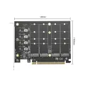 IOCREST Карта расширения M.2 X16 PCIe 4.0 X4
