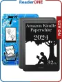 Электронная книга Amazon Kindle PaperWhite 12 2024 32Gb SE Metallic Black с обложкой ReaderONE Sakura