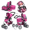 Коляска-трансформер Melobo, для кукол до 45 см, складная, розовая