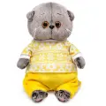 Мягкая игрушка Basic&Co Басик Baby в зимней пижамке, 20 см, 15х11х20 см, серый/желтый