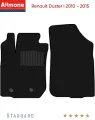 Ворсовые коврики для Renault Duster 1 (4WD) 2010 - 2015, черные, 2шт, автомобильные, передние, Стандарт / Рено Дастер 1