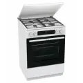 Плита комбинированная Gorenje GK6C5WF (Белая / духовка - 71 л / 4 газовые конфорки / чугун. решетки / металл. крышка / газ-контроль / электроподж.)