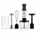 Блендер погружной BRAYER (BR1244), 800 Вт, 2 режима, измельчитель, венчик, стакан, пюре, черный, 6 шт.